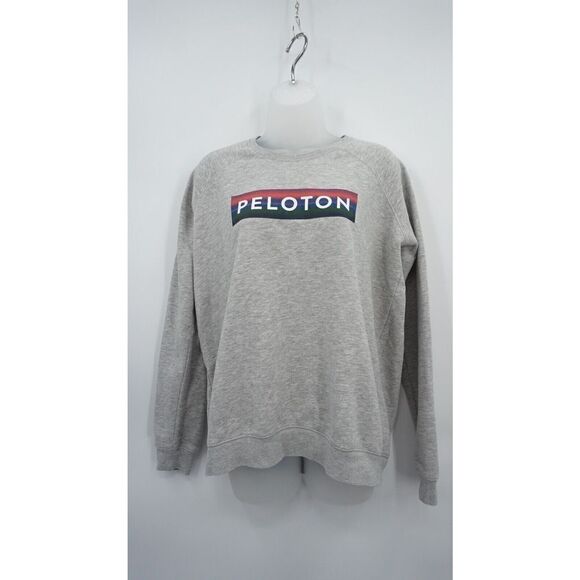 Peloton Sweatshirt Medium Together We Go Far Gray Long Sleeve Crew Neck Cycling - Picture 2 of 11